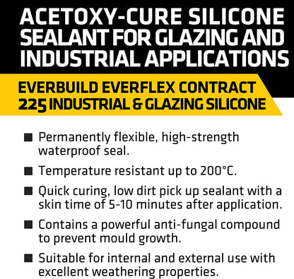 Everbuild EVERFLEX 225 All Colours  Industrial & Glazing Silicone Sealant