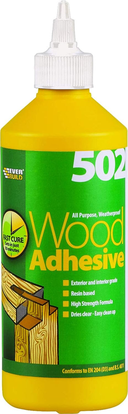 Everbuild 502 All Purpose Weatherproof Wood Adhesive, 500 ml