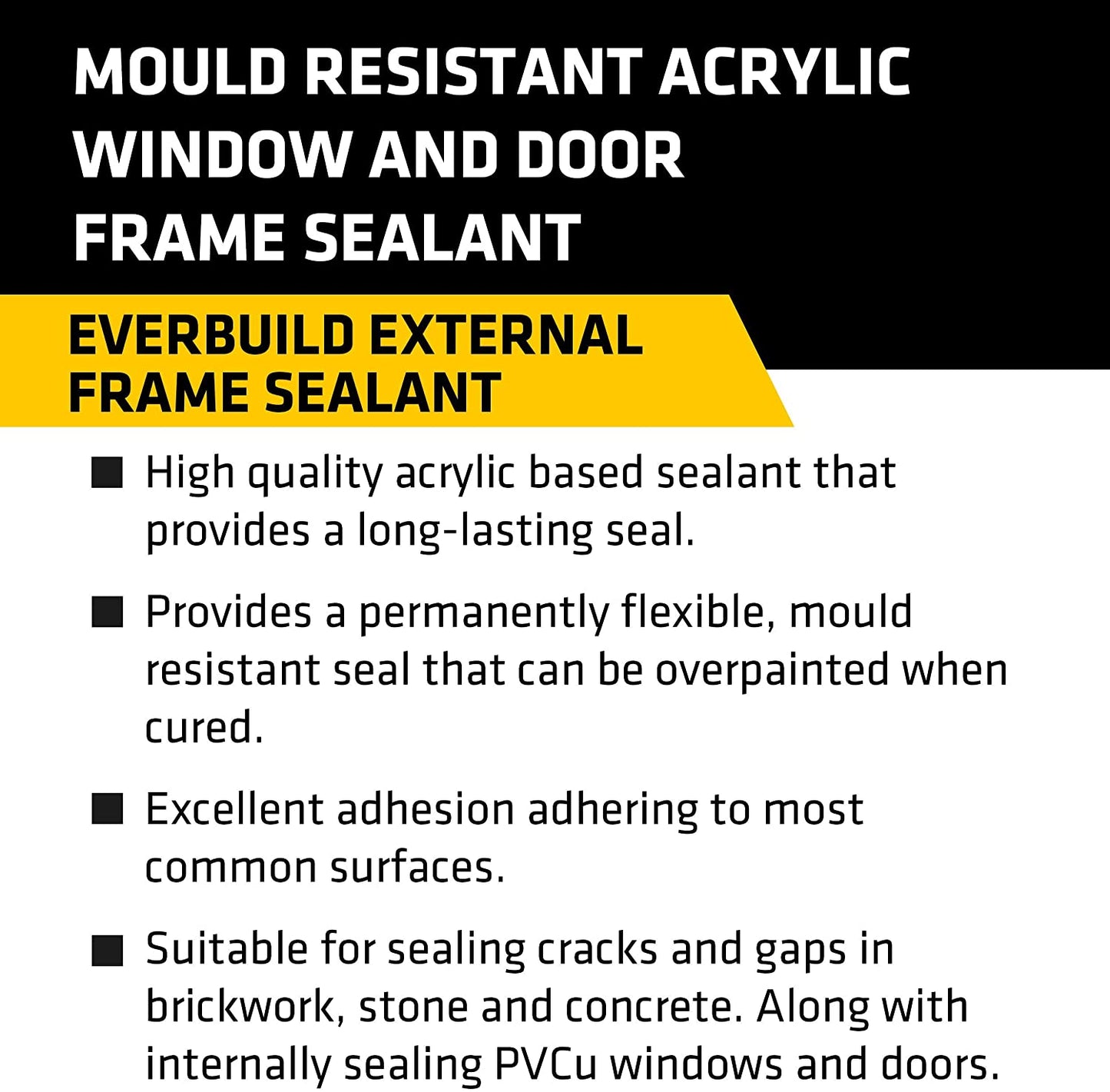 Everbuild Stone External Frame Acrylic Sealant  Windows Door frames anti Mould
