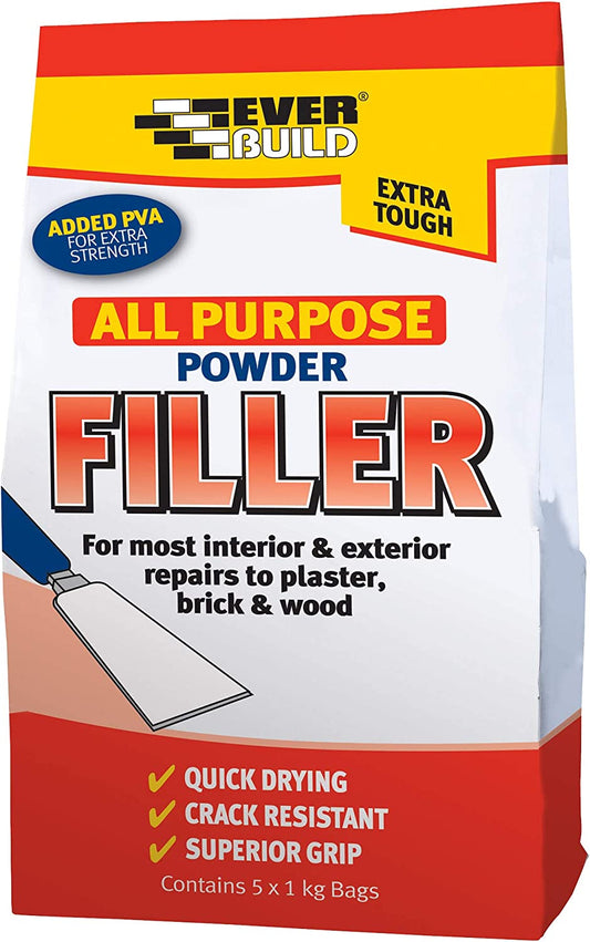Everbuild FILL5 All Purpose Powder Filler 5kg Decorating Internal External