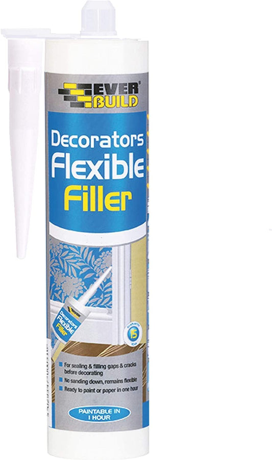 Everbuild FLEX Flexible Decorators Filler Fast drying Over Paintable Acrlic Caulk