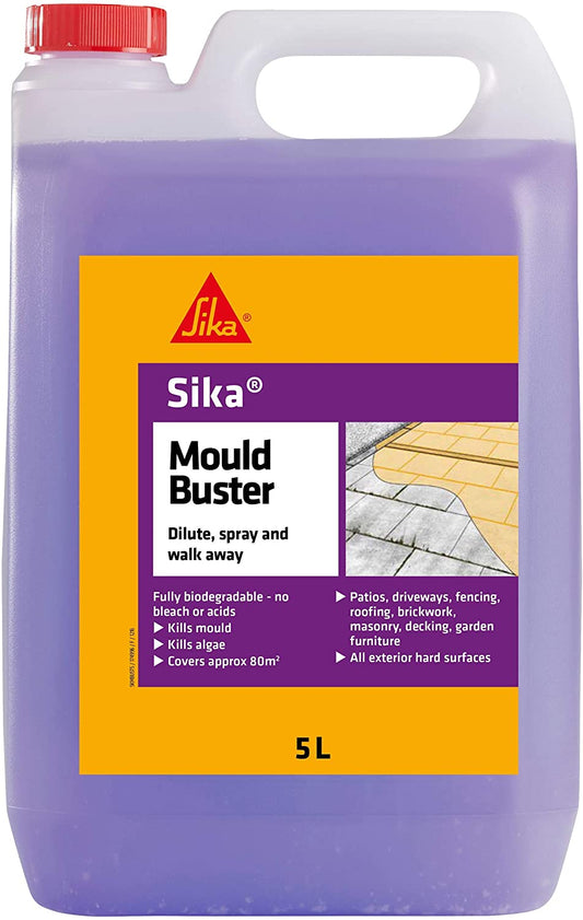 Sika Mould Buster Removes Algae Mould & Growth from Paths Patios Driveways 5 L
