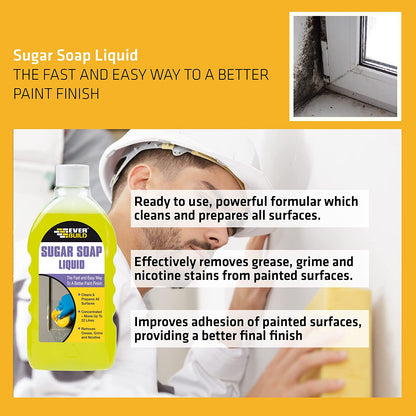 Everbuild Sugar Soap Liquid Concentrate Pre Paint Surface Cleaner - 500ml