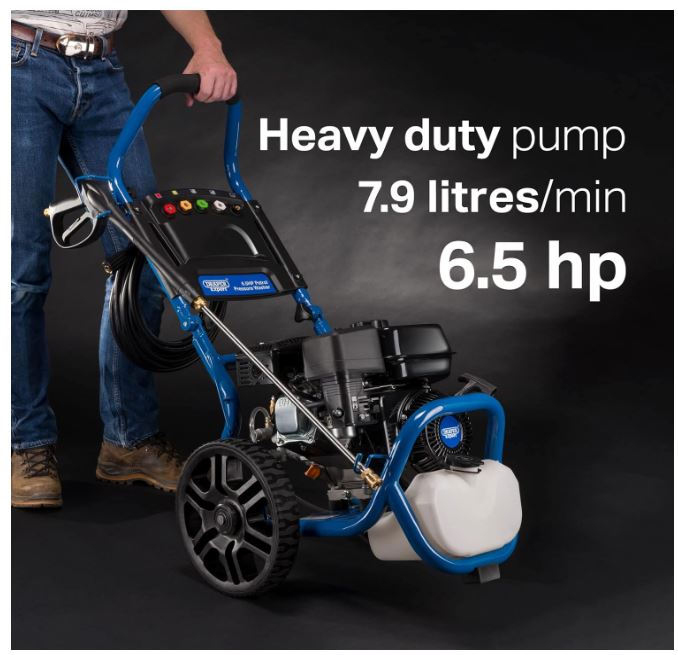 83818 Draper Expert Expert Petrol Pressure Washer, 6.5HP PPW650 Pressure Washers Professional Trade DIY Workshop Garage Use
