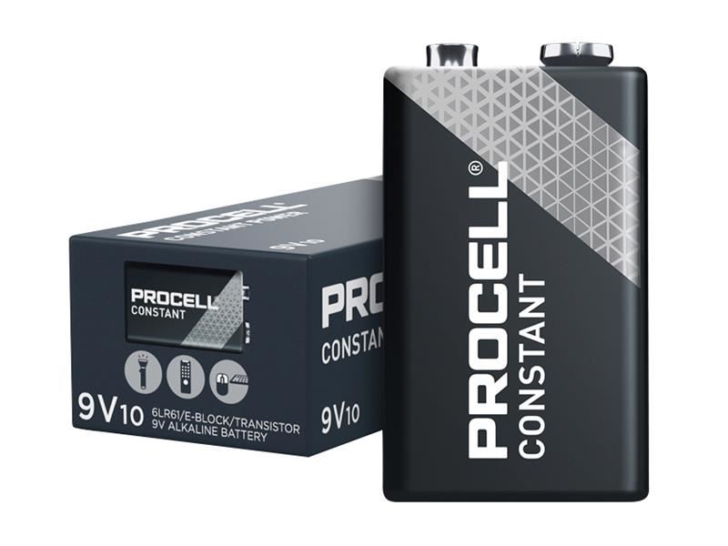 DUR 9V PROCELL  Alkaline Constant Power Industrial Batteries (Pack 10)