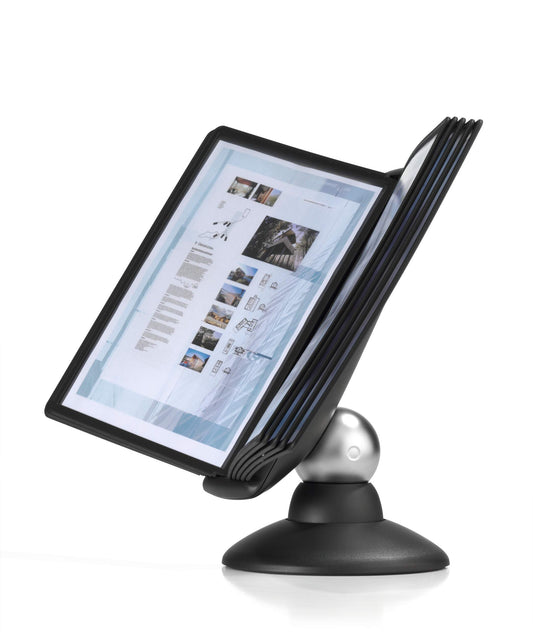 Durable SHERPA MOTION 360 Degree Desk Display Panel Stand | 10 Panels | A4