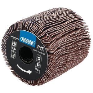 Draper FLAP WHEEL 60X60MM 80GRIT 93359 Aluminium Oxide Flap Wheels