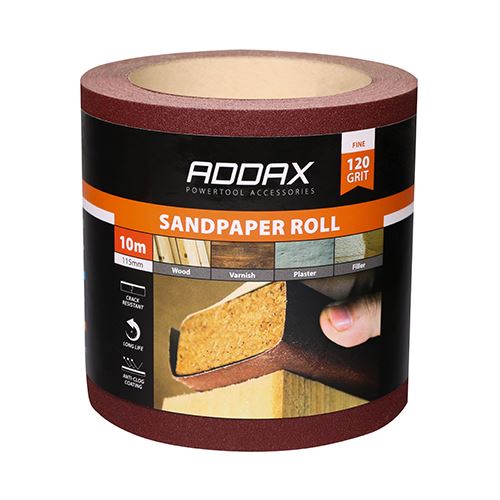 TIMCO Sandpaper Roll Red P120 115mm x 10m Red Pack 1