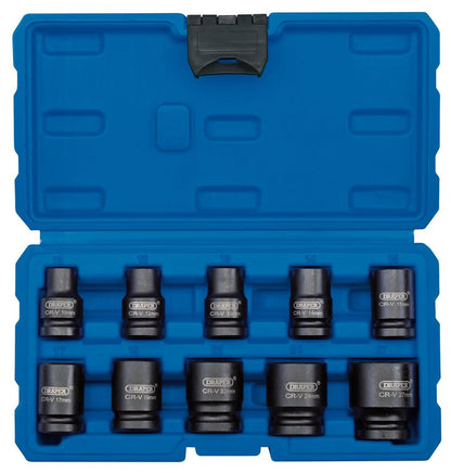 Draper 10PC 1/2SQ.DR IMPACT SOCK.SET 83092 1/2" Sq. Dr. Metric Impact Socket Set (10 Piece)