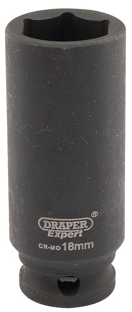 Draper 18MM IMPACT DEEP SOCKET 3/8DR 06891 3/8" Sq. Dr. Draper Expert HI-TORQÂ® Metric Deep Impact Sockets