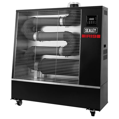 Sealey IR19 Industrial Infrared Diesel Heater 19kW | 64,000Btu/hr(19kW), 80W, 230V~50Hz, Thermostat, Timer, Wheels, Overheat Protection