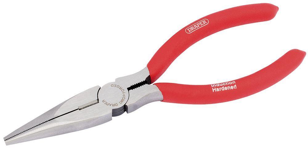67869 Draper Redline Redline Long Nose Pliers with PVC Dipped Handles, 160mm RL-RP Professional Trade DIY Workshop Garage Use