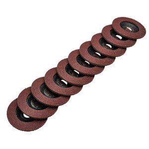 Draper Aluminium Oxide Flap Discs, 115 x 22.23mm (Pack of 10)83067 83067 Aluminium Oxide Flap Discs, 115 x 22.23mm (Pack of 10)