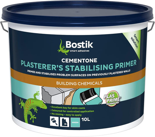 Bostik 10L Plasterer's Stabilising Primer Grit Green No Mixing Ready to Use