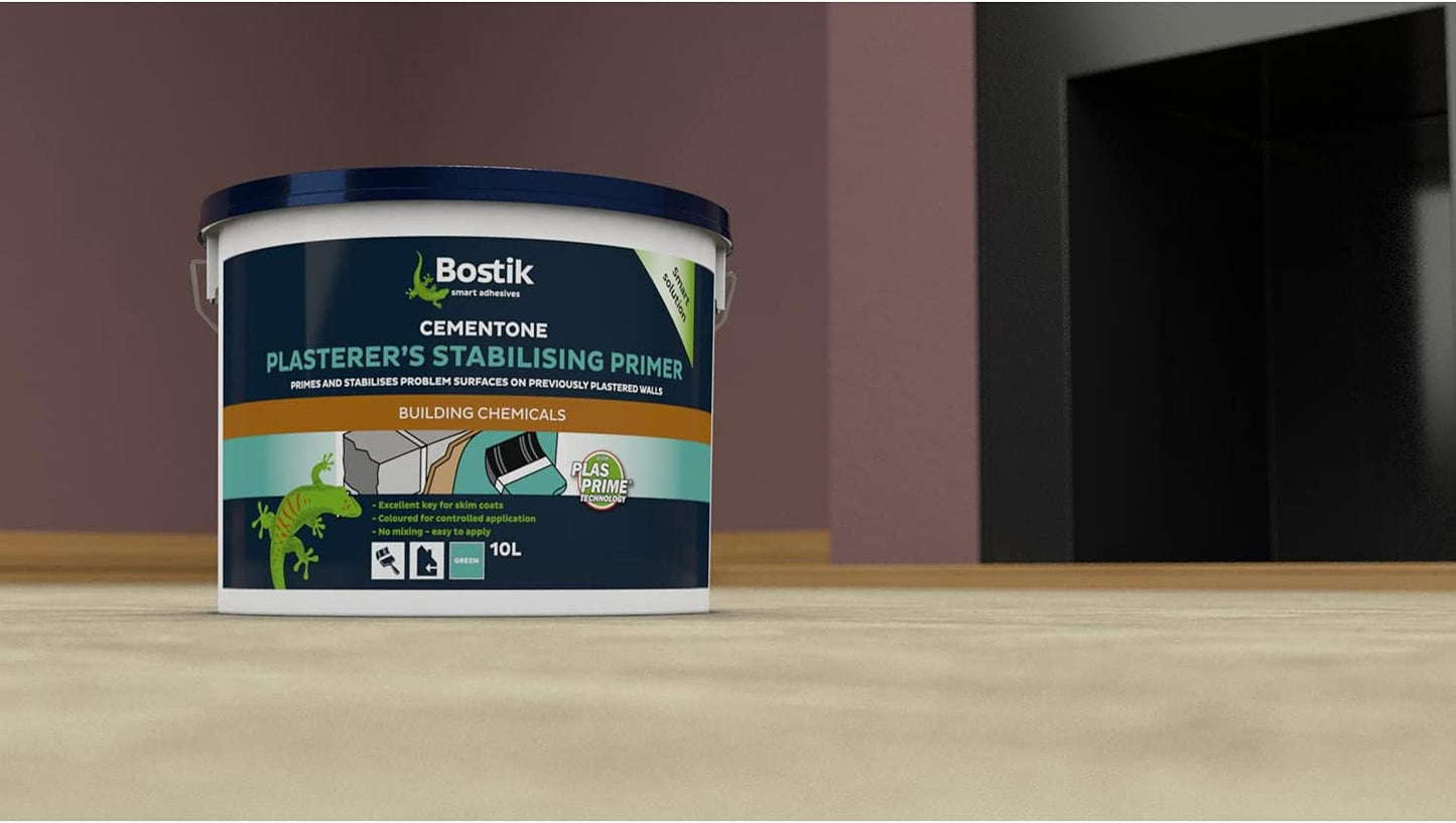 Bostik 10L Plasterer's Stabilising Primer Grit Green No Mixing Ready to Use