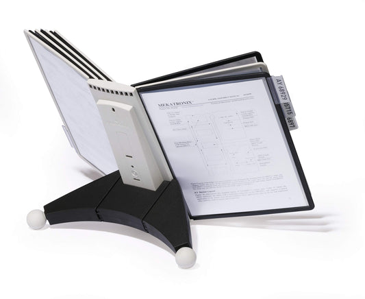 Durable SHERPA WALL 10 Display Panel Document Split Flap Index | A4 Black & Grey