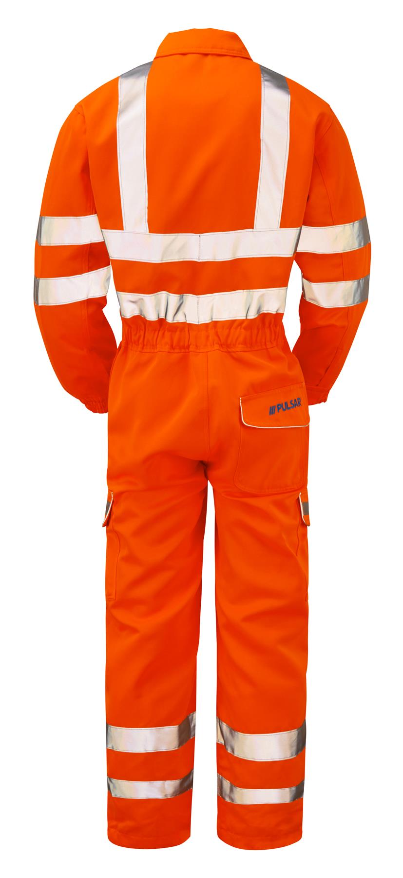 Pulsar PR339 Hi Vis Orange Combat Coverall Boiler Suit RIS-3279-TOM Rail Workwear