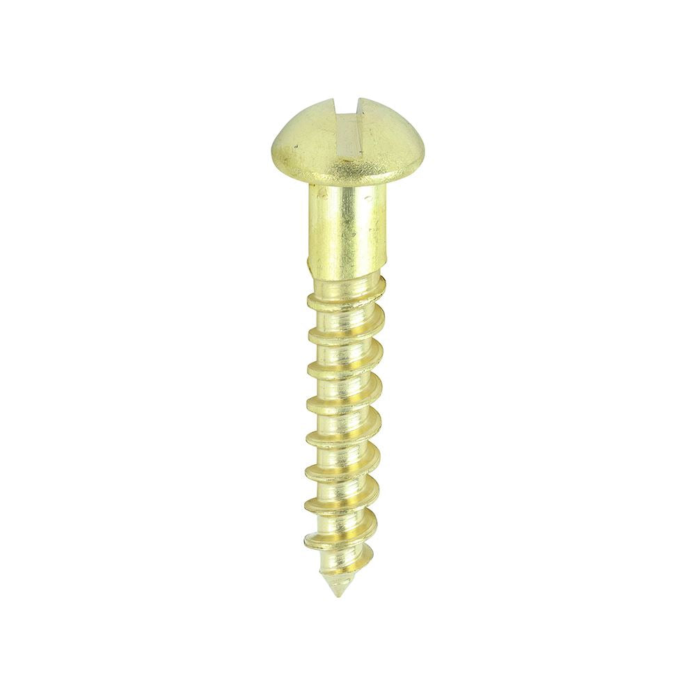 TIMCO Brass Timber Screw SLOT RND 8 x 1 Pack 200