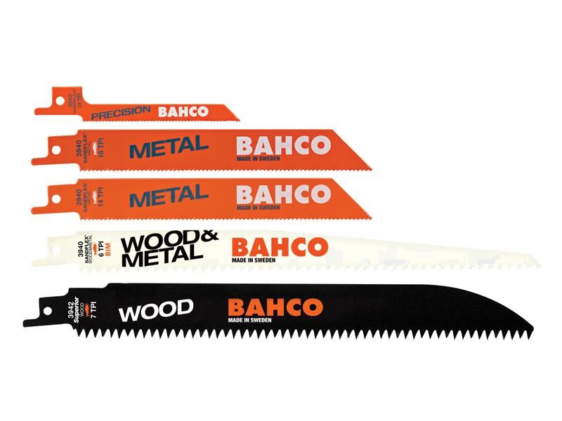 Bahco 3940-MIX-SET-5P Sabre Saw Blade Set, 5 Piece