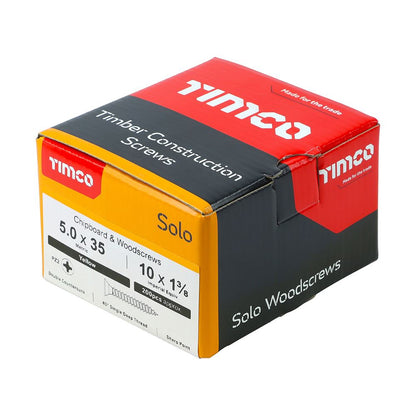 TIMCO Solo Woodscrew PZ2 CSK ZYP 5.0 x 35 Gold Pack 200