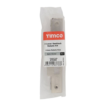 TIMCO 3L Sash Rebate Kit Sat. Nickel 13mm Pack 1