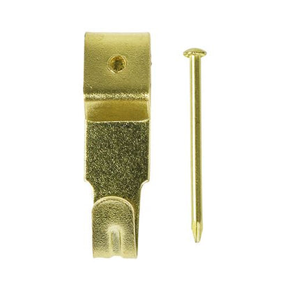 TIMCO Picture Hook & Nails - E/Brass No.2 Single Pack 12