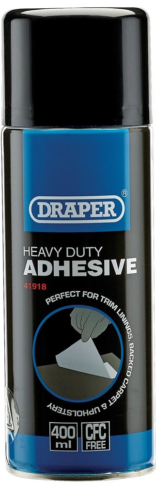 41918 Draper Heavy Duty Spray Adhesive, 400ml HGA-AD Aerosols Professional Trade DIY Workshop Garage Use