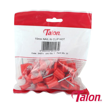 TIMCO Nail In Pipe Clip - Red 15mm Red Pack 20
