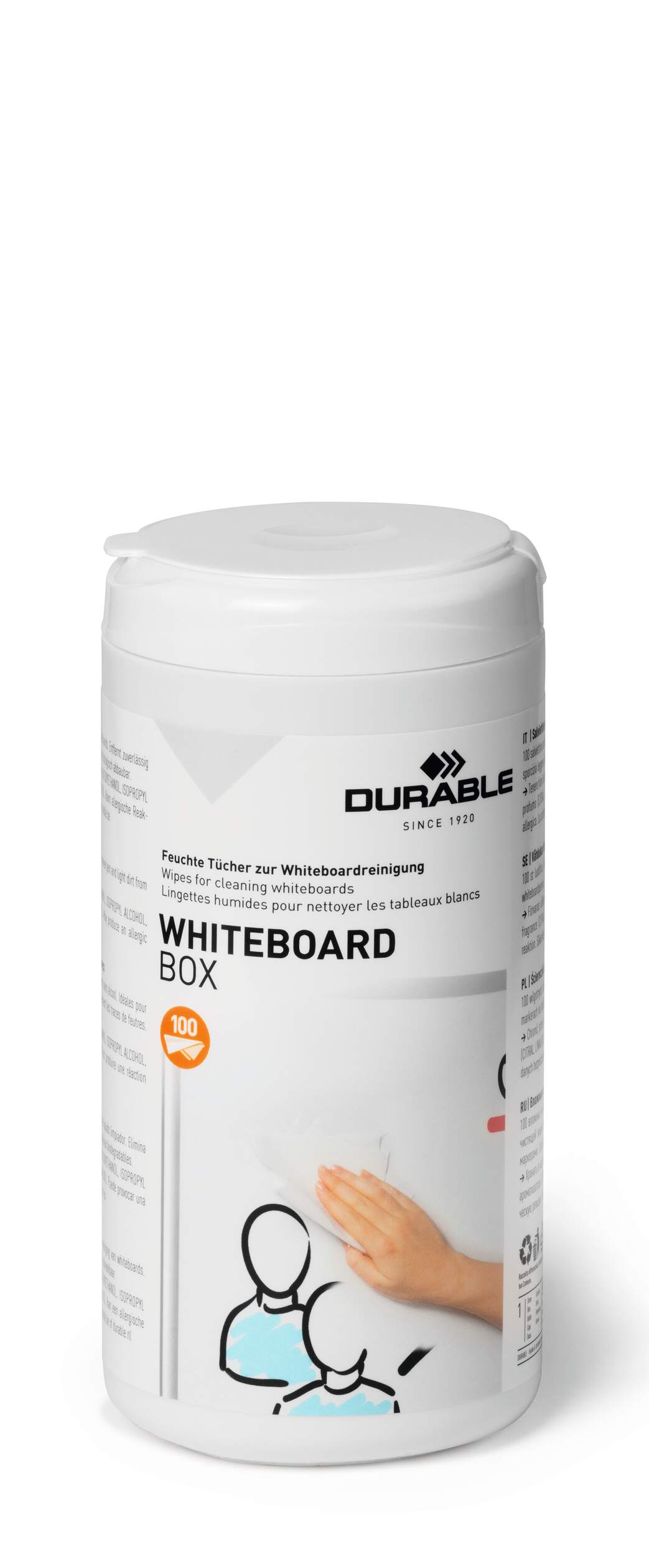 Durable Streak-Free Biodegradable Whiteboard Screen Cleaning Wipes | Tub of 100