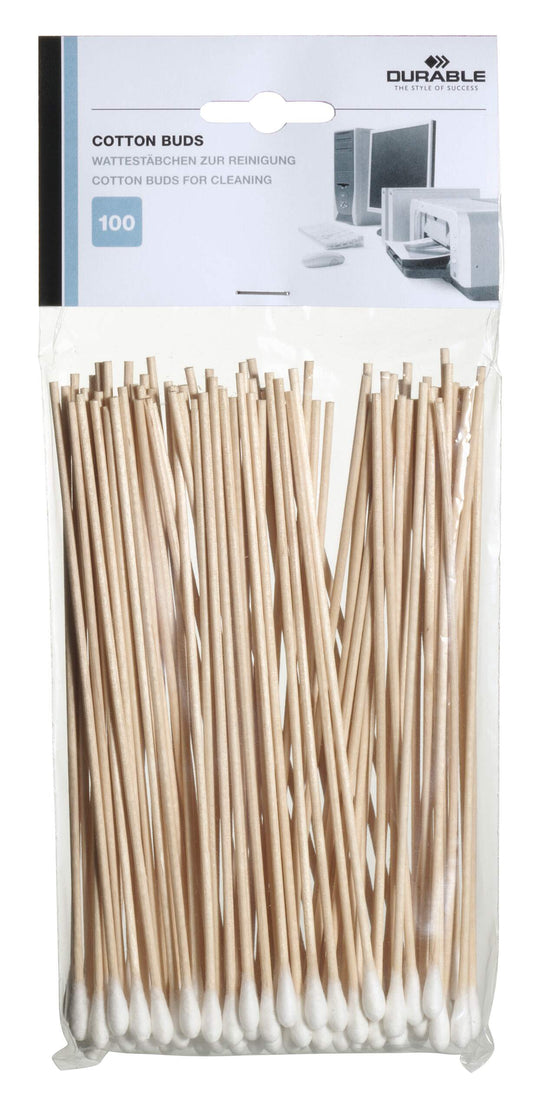 Durable Biodegradable Wooden Cotton Buds | 100 Extra Long Swabs