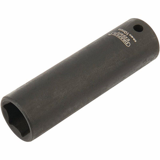 05188 Draper HI-TORQ 6 Point Deep Impact Socket, 1/4 Sq. Dr., 10mm 406D-MM 1/4 Impact Sockets Professional Trade DIY Workshop Garage Use