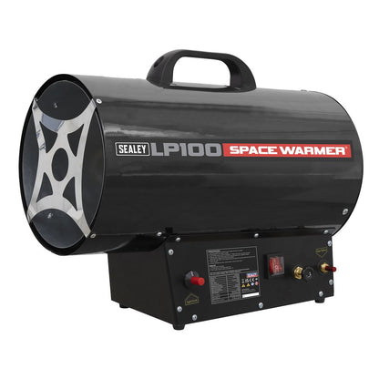 Sealey LP100 Space Warmer Propane Heater 61,000-102,000Btu/hr(18-30kW) | 230V | 61,000-102,000Btu/hr(18-30kW) variable output Propane Space Warmer.