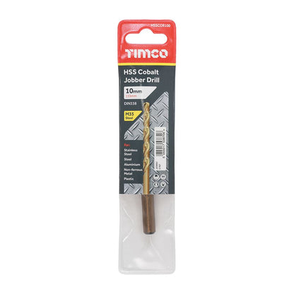 TIMCO HSS-CO Jobber Drill Bit Cobalt 10.0mm Pack 1