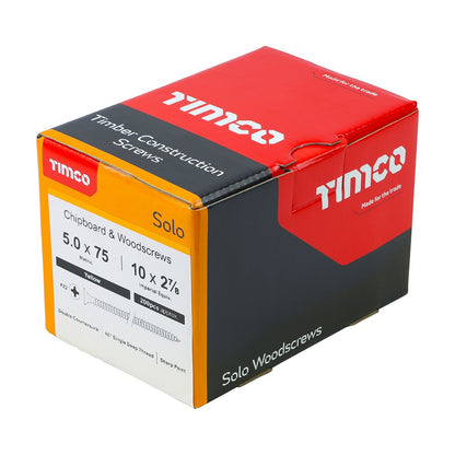 TIMCO Solo Woodscrew PZ2 CSK ZYP 5.0 x 75 Gold Pack 200