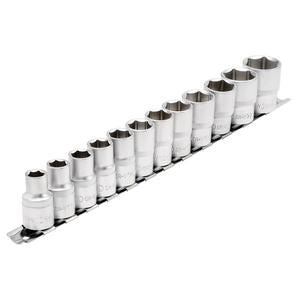 Draper 12PC 1/2 SOCKET SET RAIL 16402 1/2" Square Drive Socket Set on Metal Rail (12 Piece)
