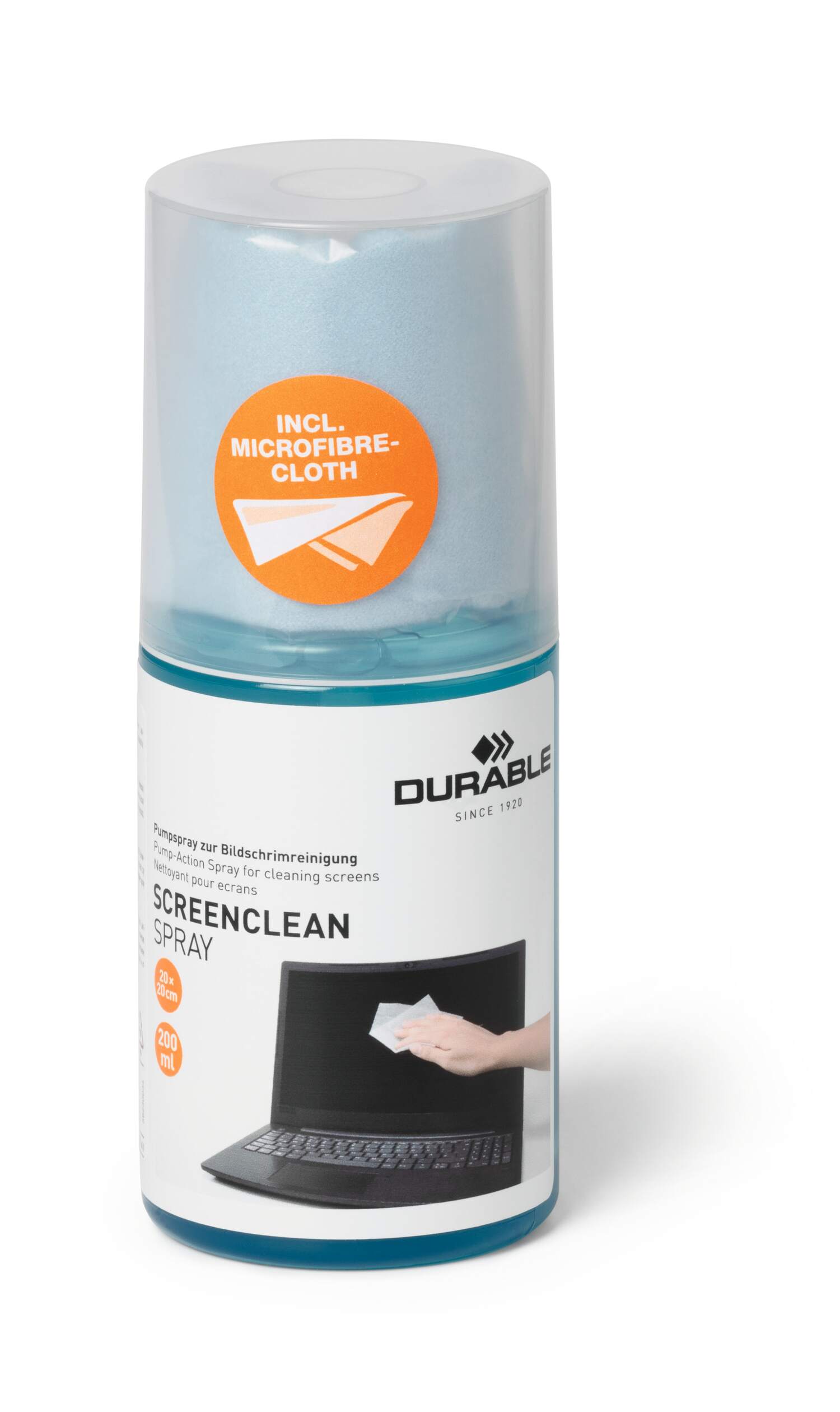 Durable SCREENCLEAN Streak-Free Screen Clean Spray with Microfiber Cloth | 200ml