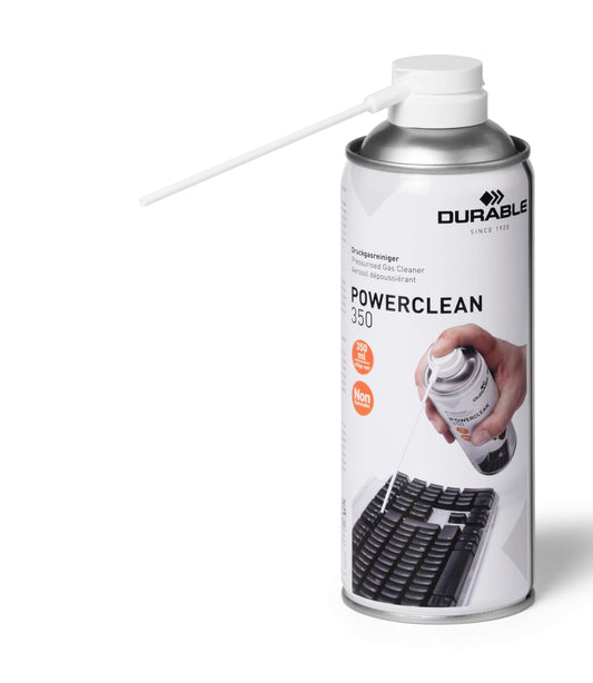 Durable POWERCLEAN Strong Compressed Air Duster Keyboard PC Cleaner Can | 350ml