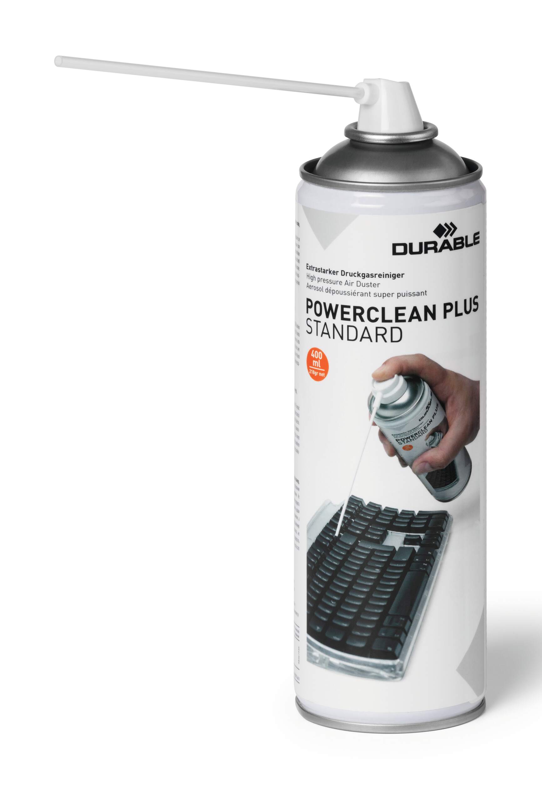 Durable POWERCLEAN PLUS Compressed Air Duster Keyboard PC Cleaner Can | 400ml