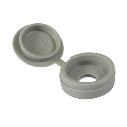TIMCO Large Hinged Screw Cap -L Grey To fit 5.0 to 6.0 Screw Grey Pack 50