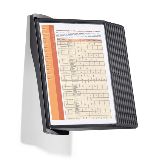 Durable SHERPA WALL 10 Display Panel Document Holder | 10 Panels | A4 Black