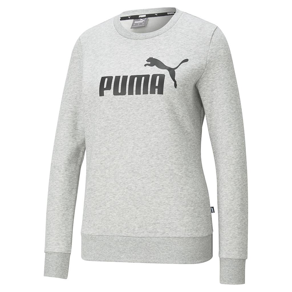 Puma Women's ESS Logo Crew Light Grey Heather Large