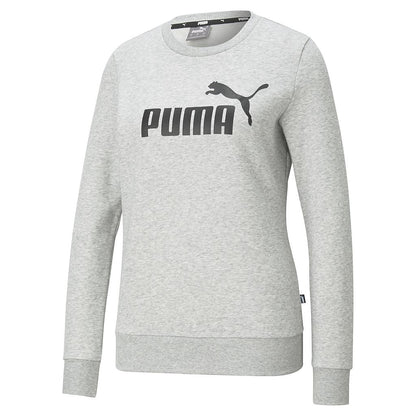 Puma Women's ESS Logo Crew Light Grey Heather Medium