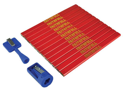 Faithfull FAICPRKIT Carpenter's Pencil Kit Red / Medium (Pack 12) |