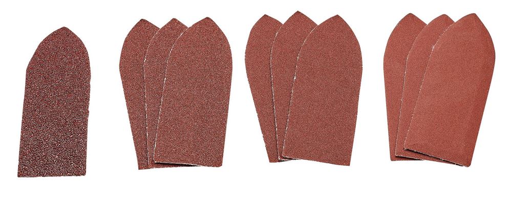 Draper 32X92 ASSORT H&L A/O SHEETPK10 99259 Assorted Pack of Ten Hook and Loop Aluminium Oxide Sanding Sheets (32 x 92mm)