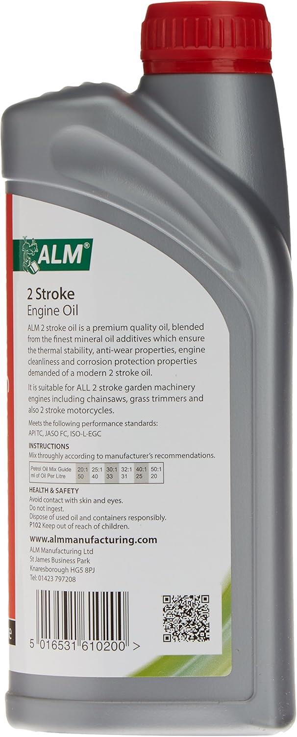 ALM OL202 2 Stroke Oil 1 Litre Premium Engine Lubricant for Chainsaws Strimmers Hedge Trimmers Brushcutters and Garden Machinery