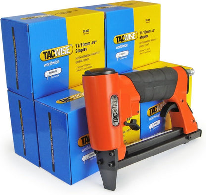 Tacwise 1190 A7116V Upholstery Air Stapler Bundle with 120,000 x 10mm Staples – Professional Trade Stapling & Fixing Tool