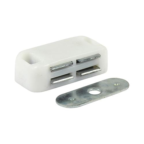 TIMCO Magnetic Catch 4kg White Pack 2