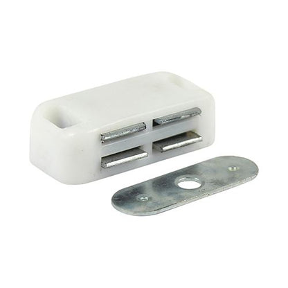 TIMCO Magnetic Catch 4kg White Pack 2