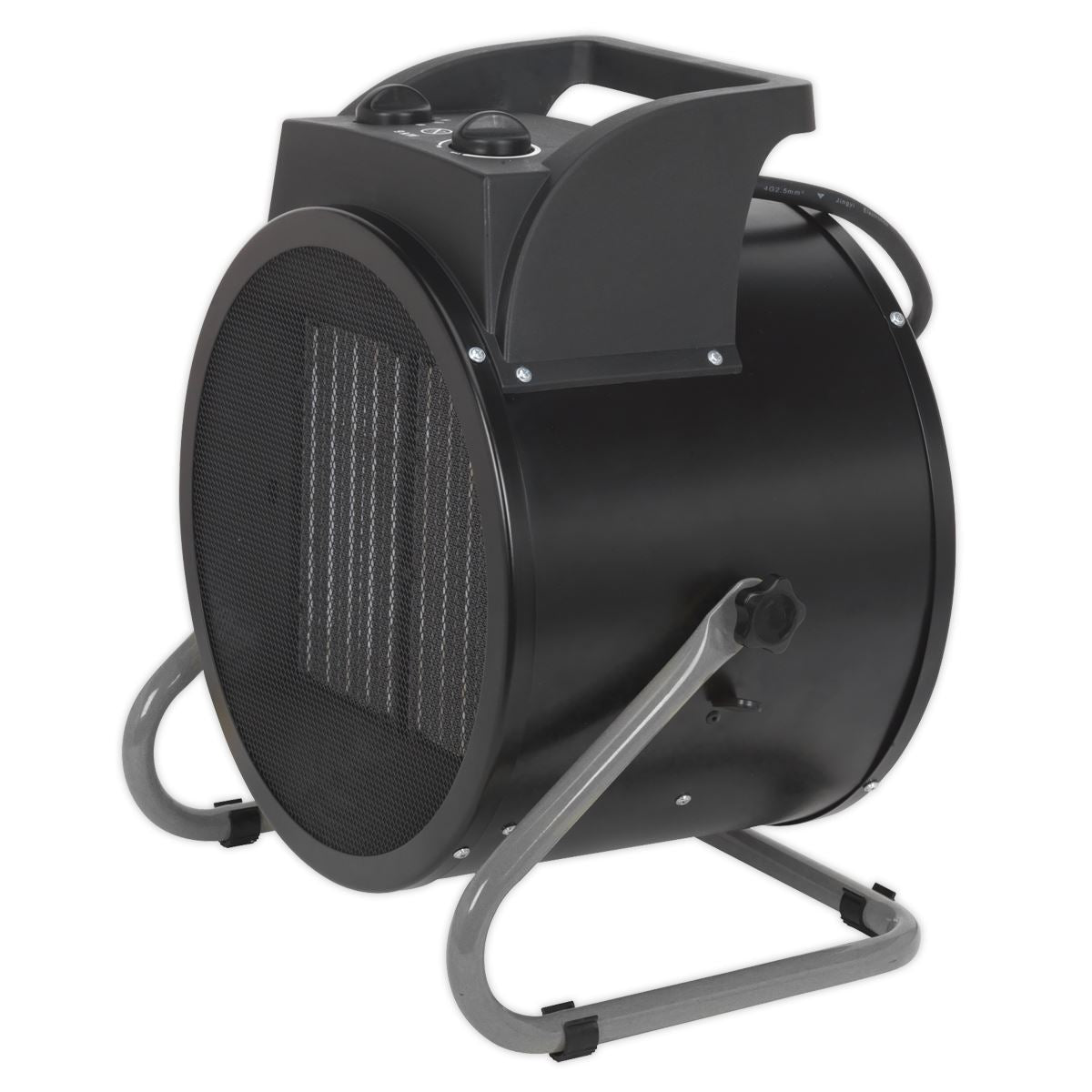 Sealey PEH9001 Industrial PTC Fan Heater 9000W/400V | Btu/hr - 31,000, 6000/9000W, 400V - 16A, Thermostat, Tip-Over Switch