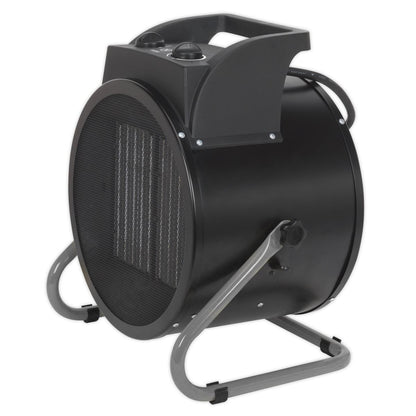 Sealey PEH9001 Industrial PTC Fan Heater 9000W/400V | Btu/hr - 31,000, 6000/9000W, 400V - 16A, Thermostat, Tip-Over Switch